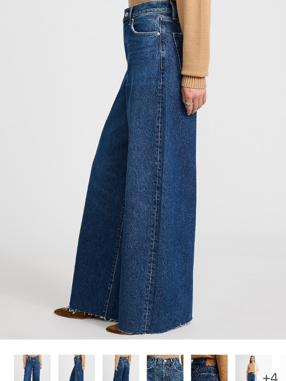 Express Wide-Leg High-Rise Jeans - Dark Blue stretch - Picture 2 of 10